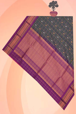 Image of Gadwal Silk Kattam Green Dupatta