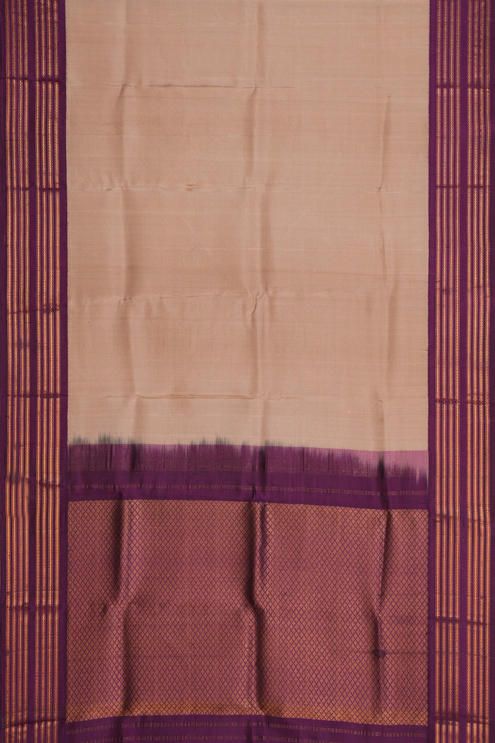 Image of Gadwal Silk Plain Beige Dupatta