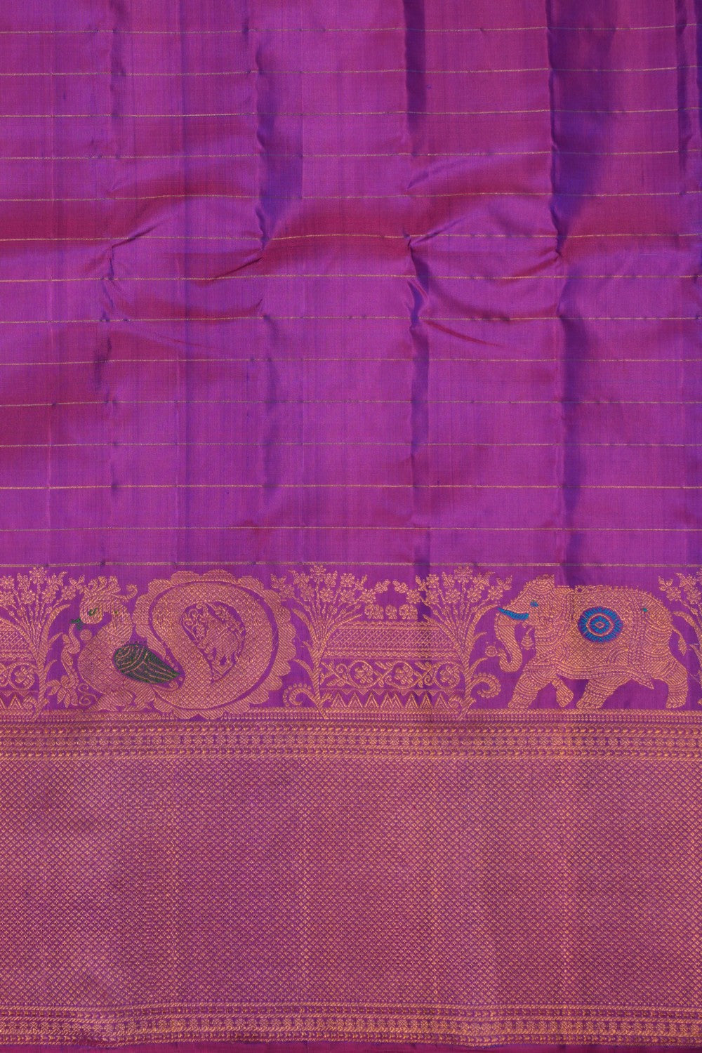 Gadwal Pavada Blue Unstitched Set