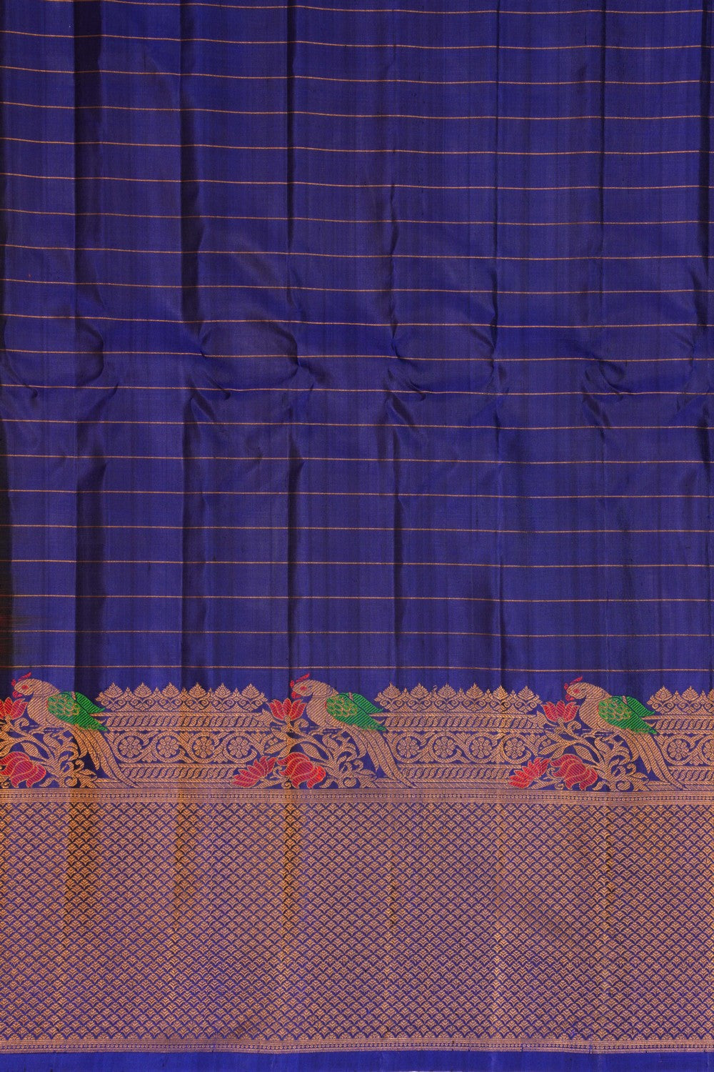 Gadwal Pavada Orange Unstitched Set