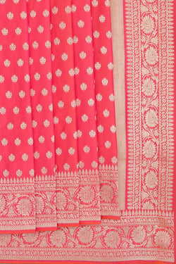 Image of Banarasi Silk Fuchsia-Pink Saree