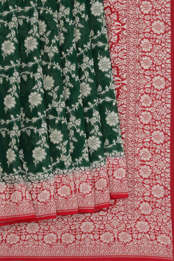 Image of Banarasi Chiffon Green Saree