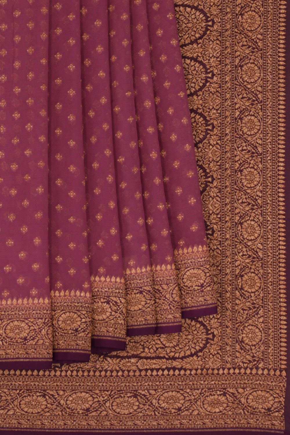 Banarasi Chiffon Purple Saree