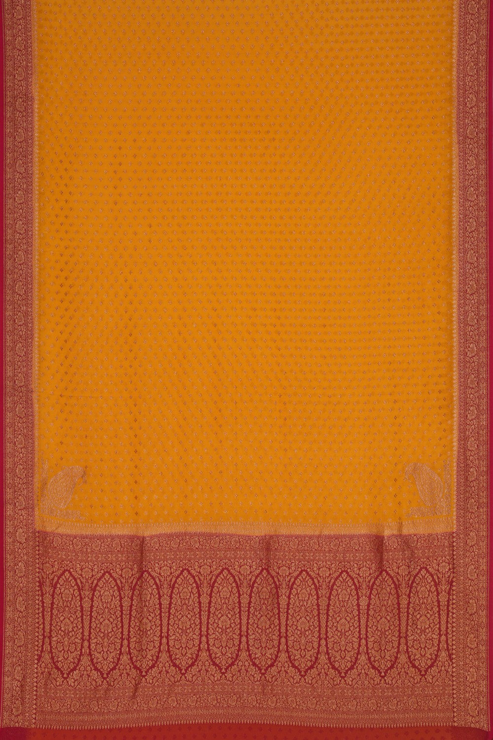 Banarasi Chiffon Yellow Saree