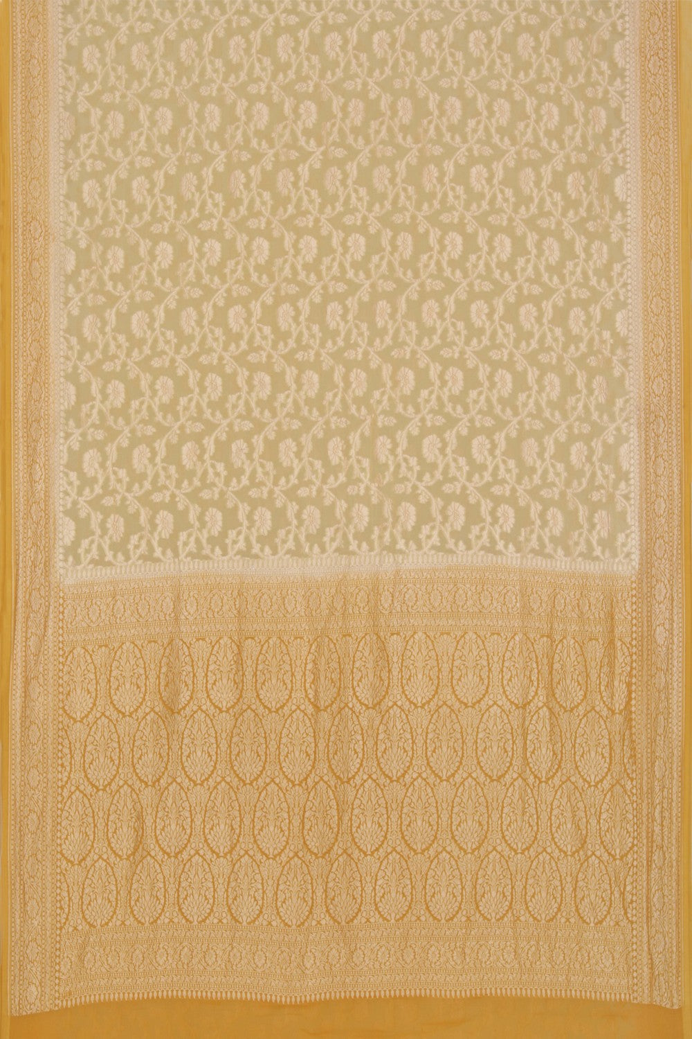 Image of Banarasi Chiffon Spring Yellow Saree
