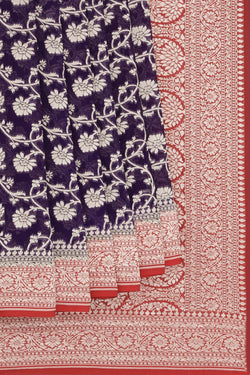 Image of Banarasi Chiffon Purple Saree