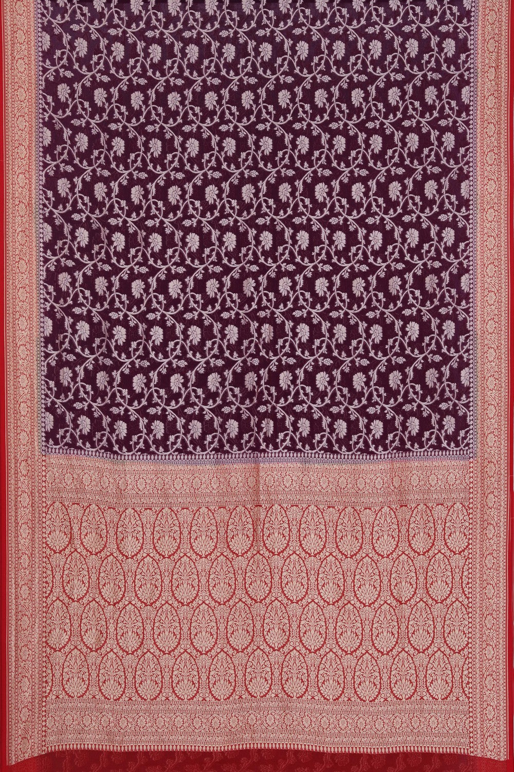 Banarasi Chiffon Violet Saree