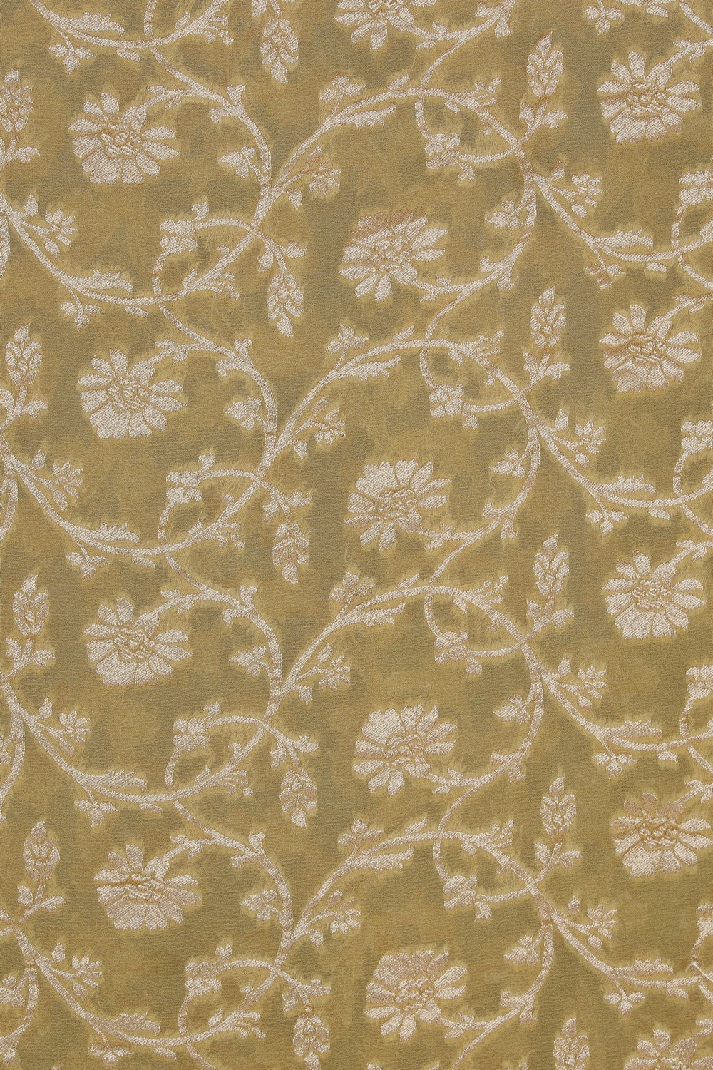 Image of Banarasi Chiffon Spring Yellow Saree