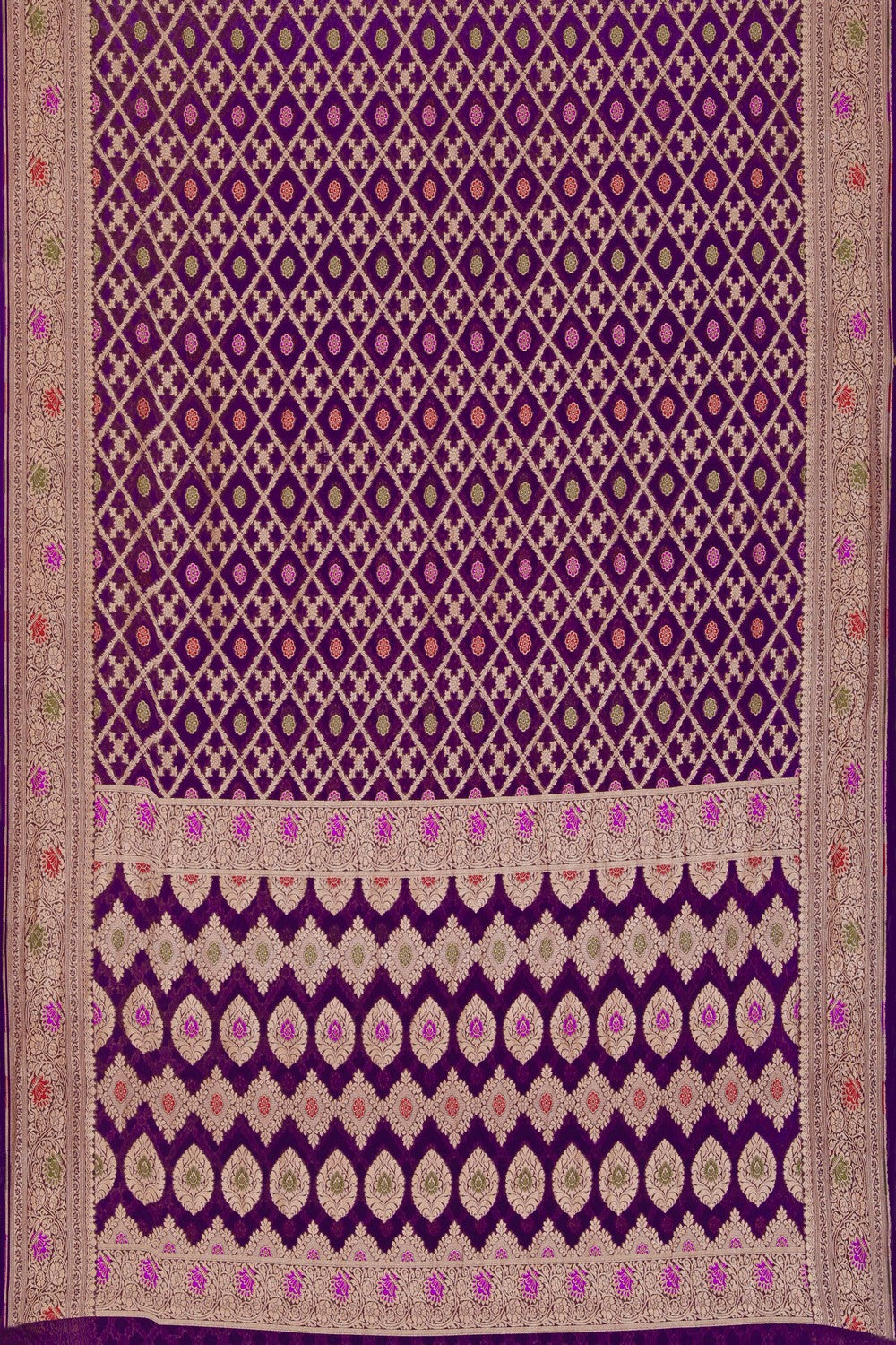 Banarasi-Chiffon Brocade Purple Saree