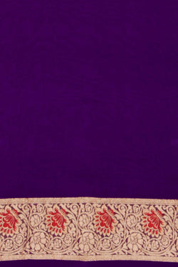 Image of Banarasi-Chiffon Brocade Purple Saree