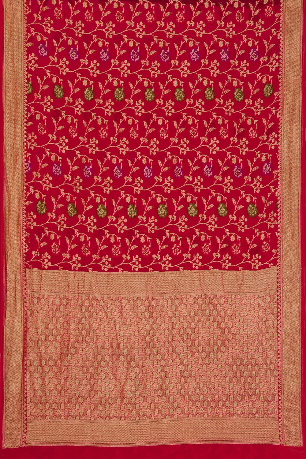 Banarasi-Chiffon Brocade Red Saree