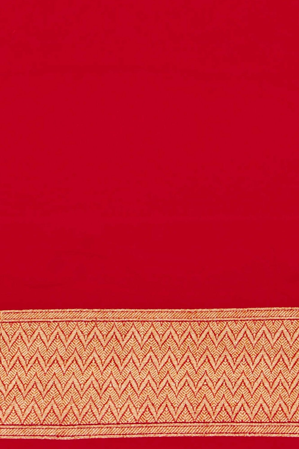 Image of Banarasi-Chiffon Brocade Red Saree