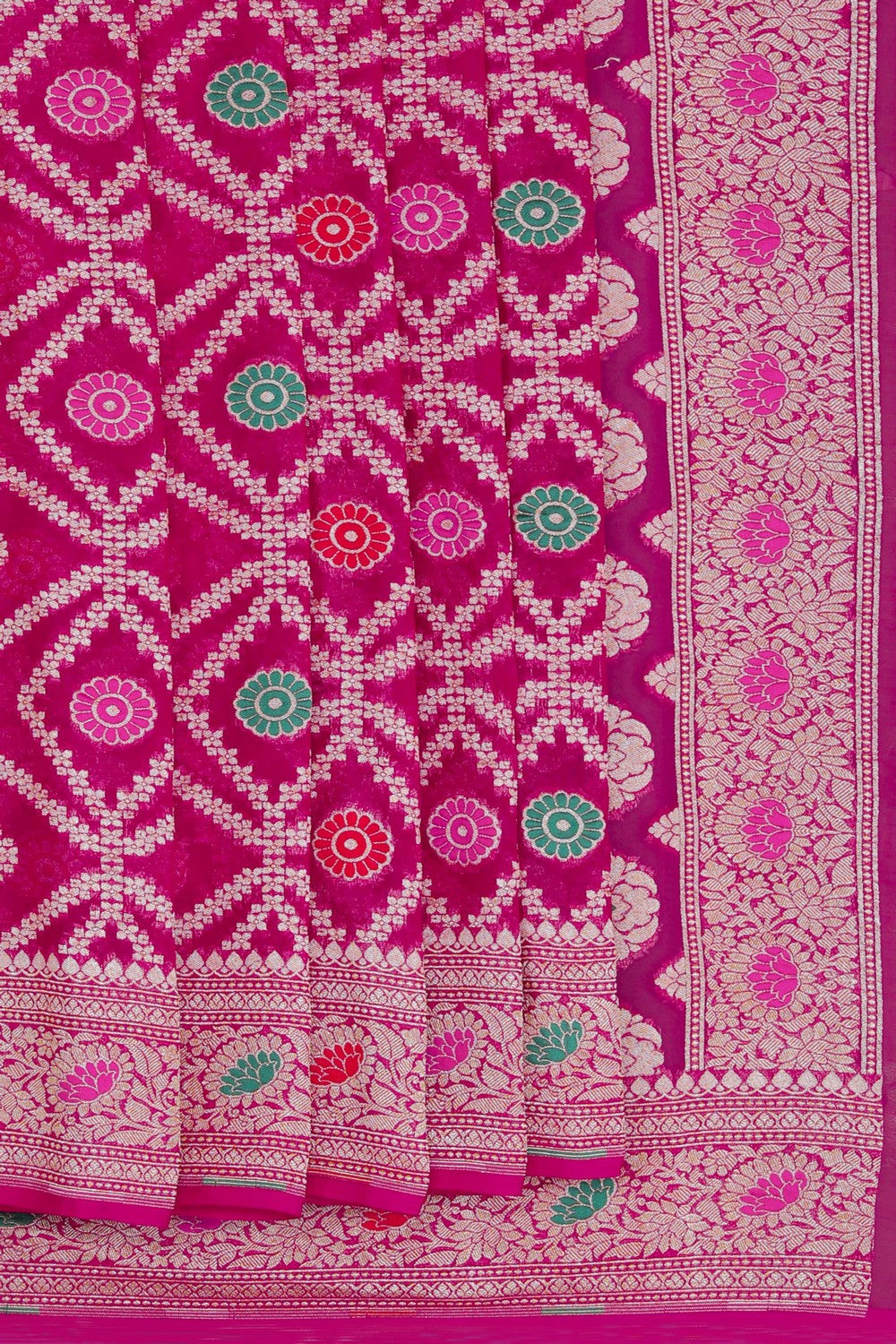 Banarasi-Chiffon Brocade Pink Saree