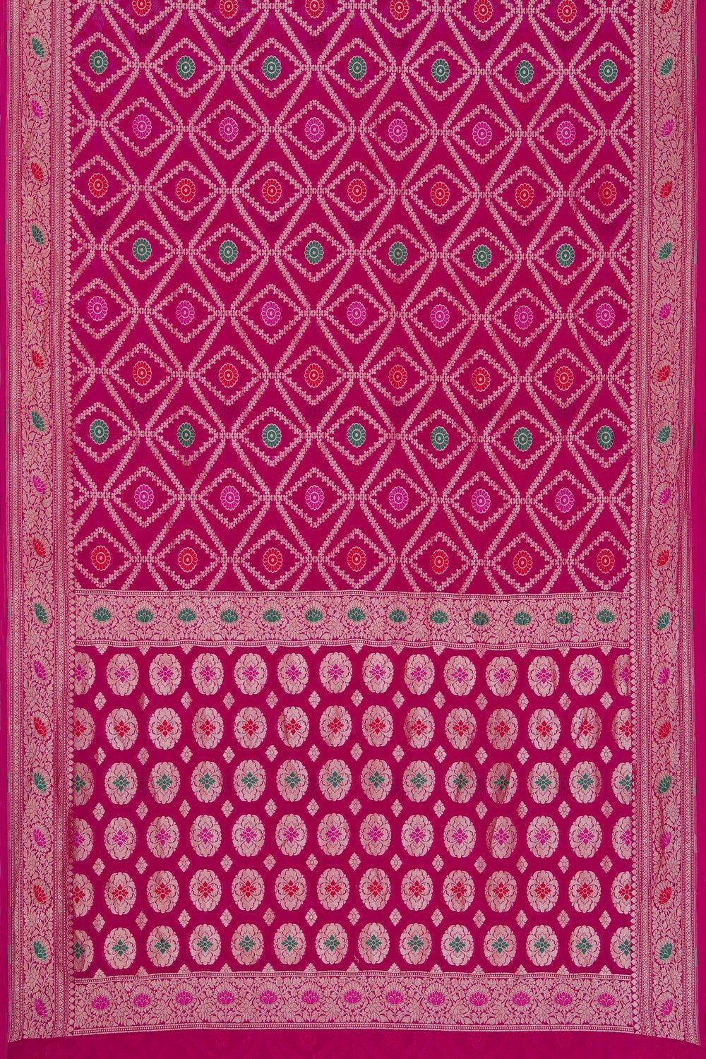 Banarasi-Chiffon Brocade Pink Saree