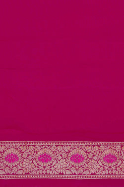 Image of Banarasi-Chiffon Brocade Pink Saree