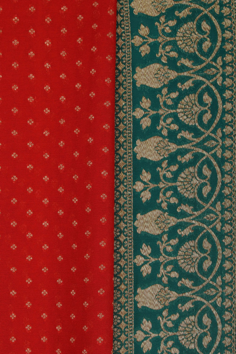 Banarasi-Chiffon Brocade Red Saree