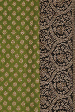 Image of Banarasi-Chiffon Brocade Green Saree