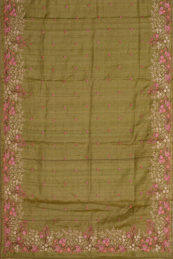 Image of Tussar Silk Embroidery Saree