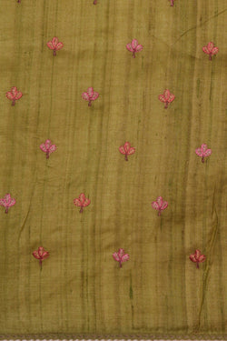 Image of Tussar Silk Embroidery Saree