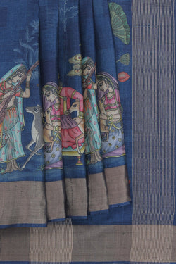 Image of Tussar Silk Modern Printed Version Saree