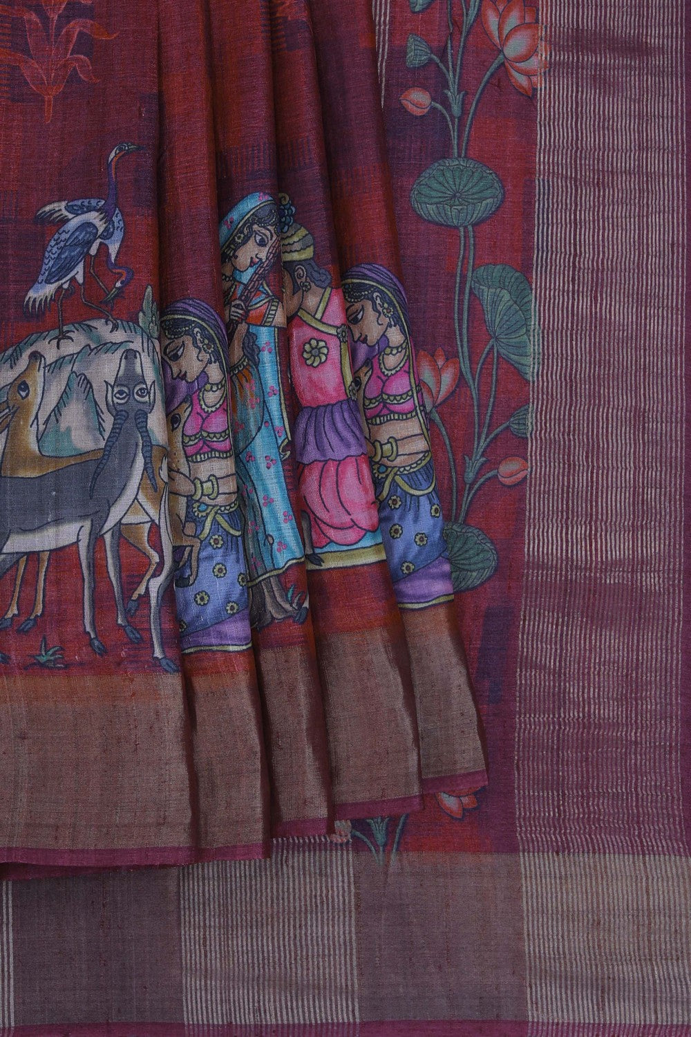 Tussar Silk Modern Printed Version Saree