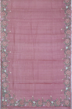 Image of Tussar Silk Embroidery Saree