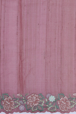 Image of Tussar Silk Embroidery Saree