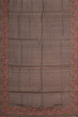 Image of Tussar Silk Embroidery Saree