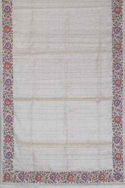 Image of Tussar Silk Embroidery Saree