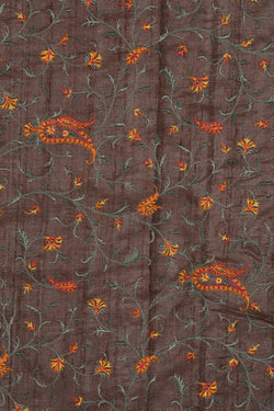 Image of Tussar Silk Embroidery Saree