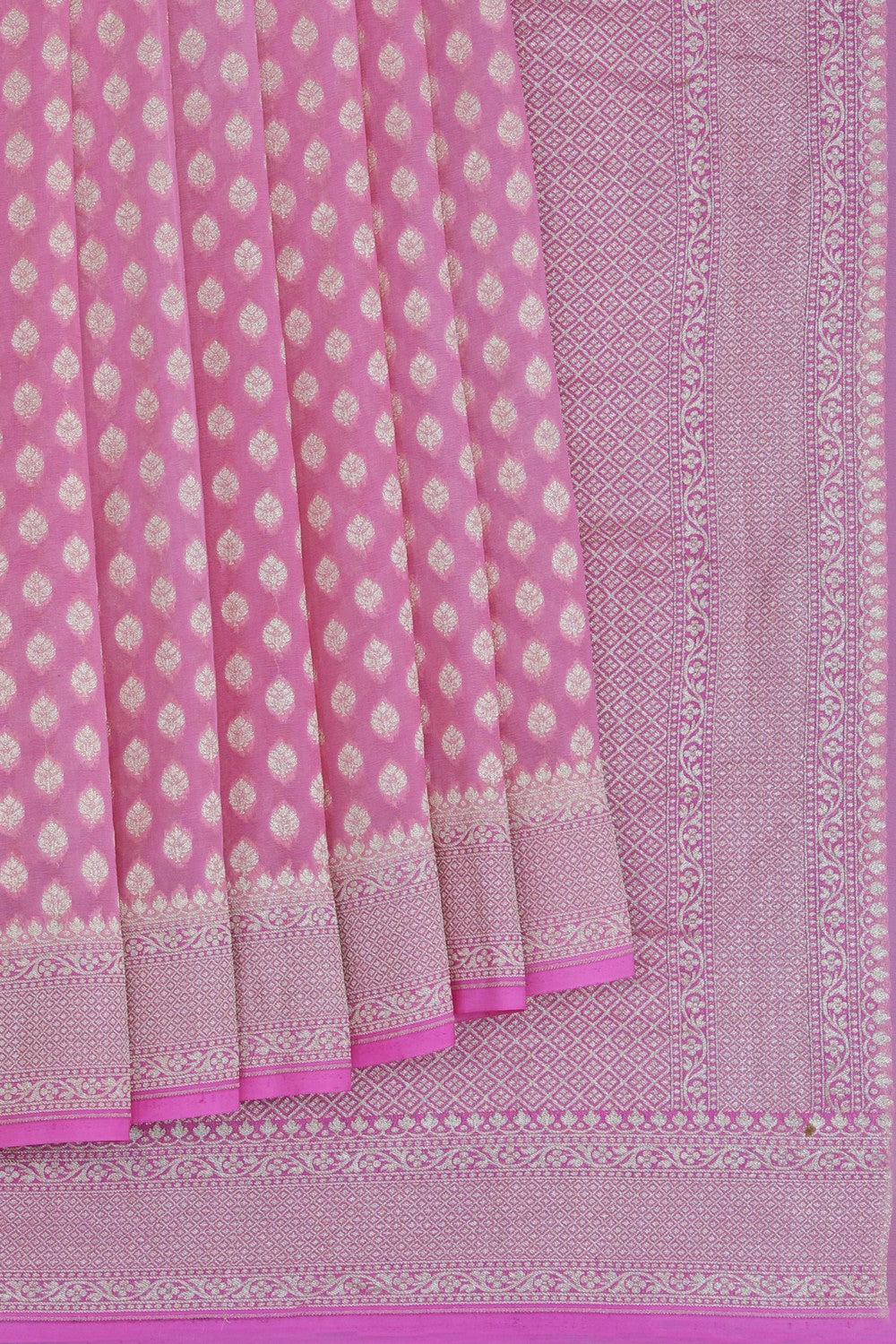 Banarasi Chiffon Pink Saree