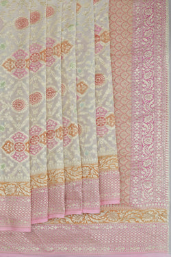 Image of Banarasi-Chiffon Brocade Saree