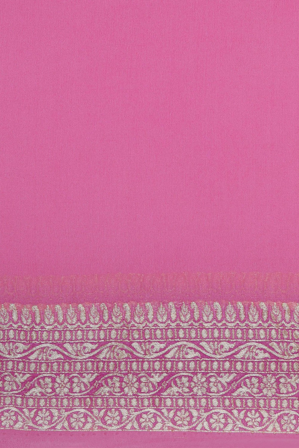 Banarasi-Chiffon Brocade Pink Saree