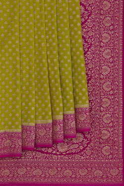 Image of Banarasi Chiffon Green Saree