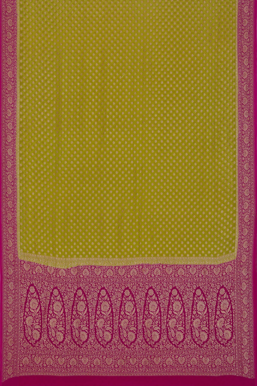 Image of Banarasi Chiffon Green Saree