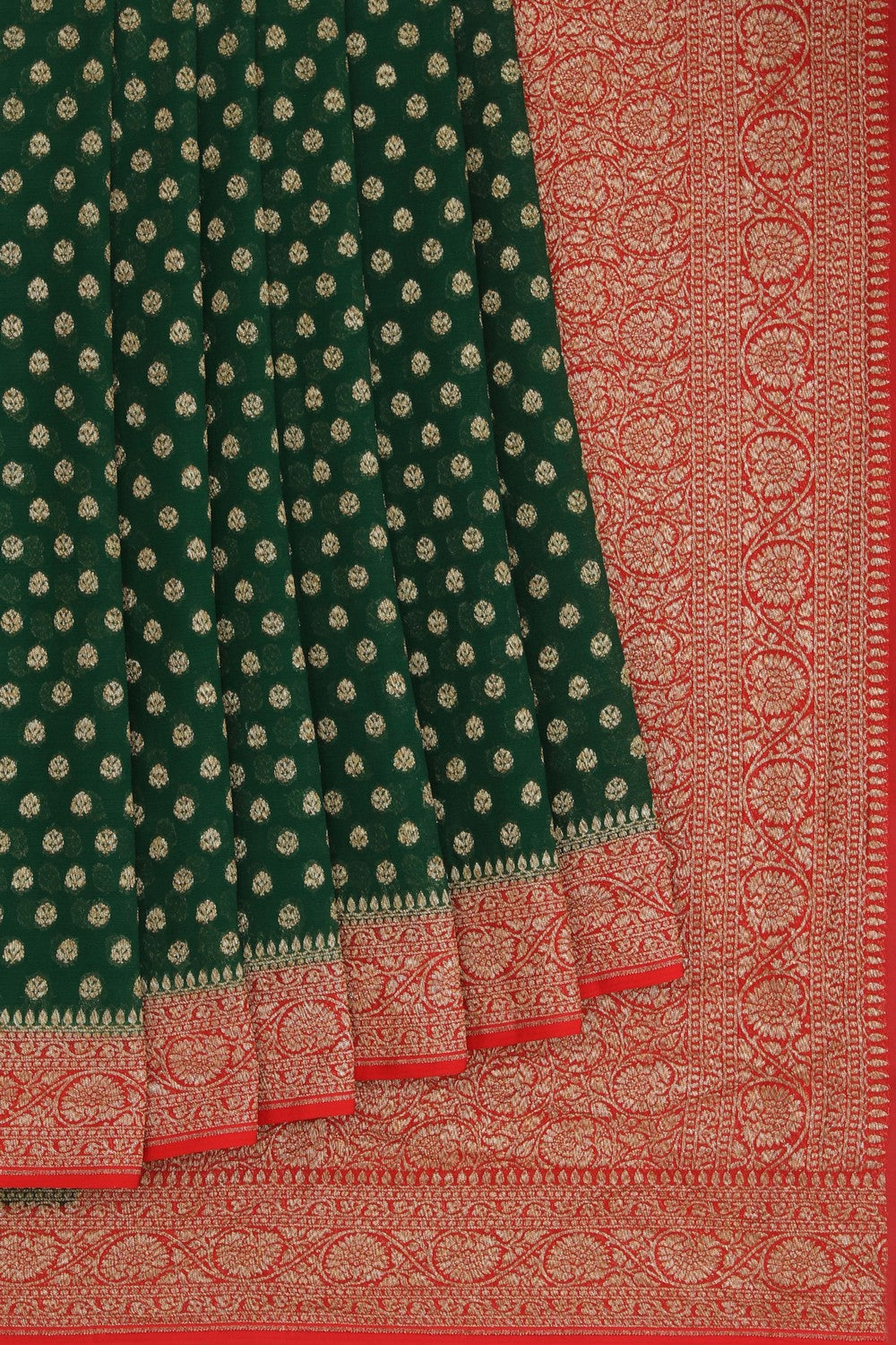 Banarasi Chiffon Green Saree