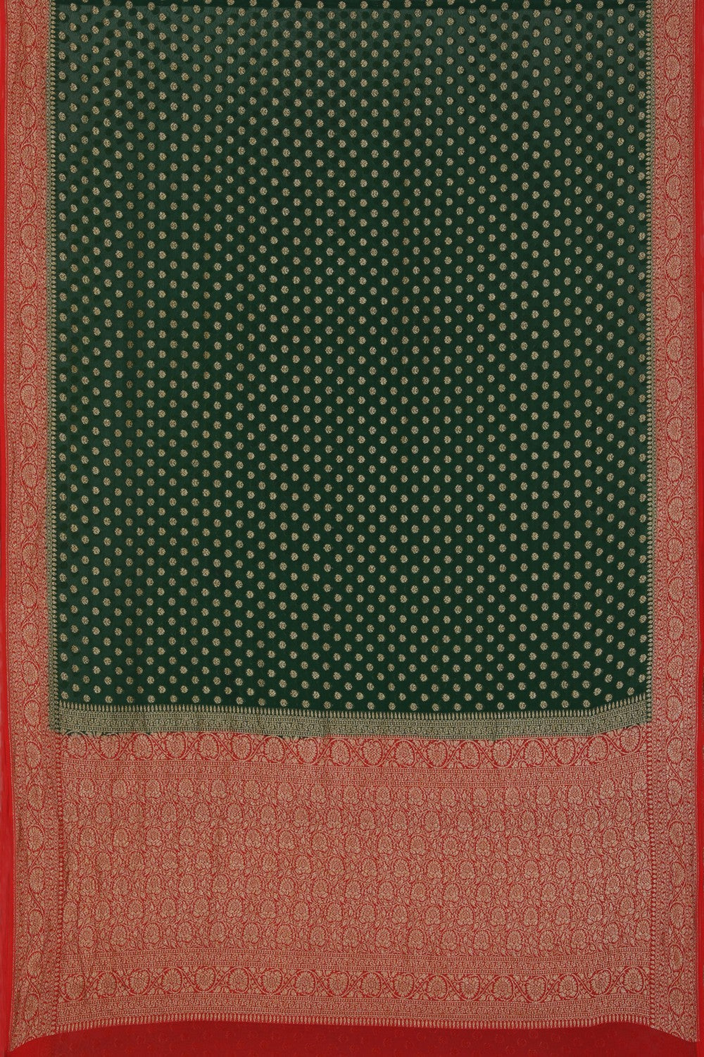 Banarasi Chiffon Green Saree