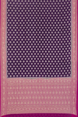 Image of Banarasi-Chiffon Purple Saree