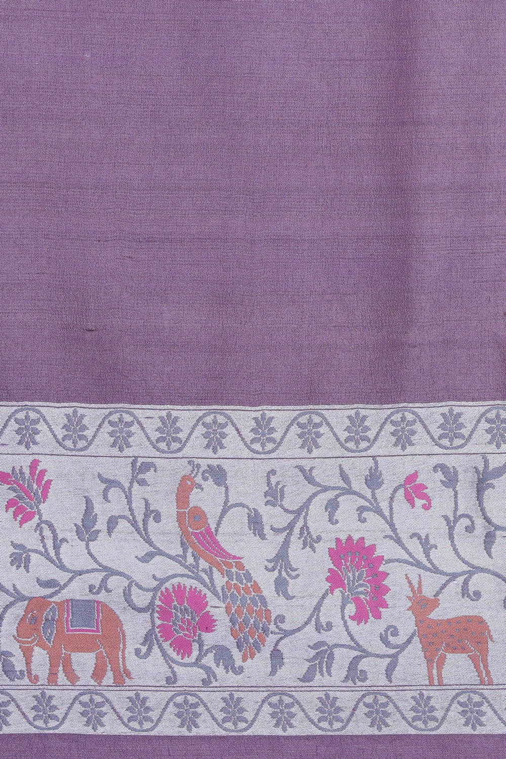 Banarasi Tussar Silk Purple Saree