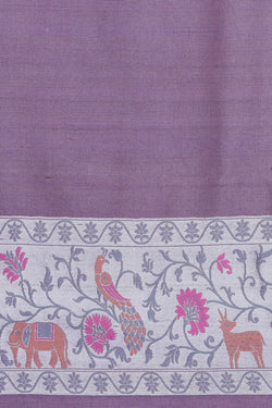 Image of Banarasi Tussar Silk Purple Saree