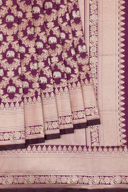 Image of Banarasi Katan Silk Purple Saree