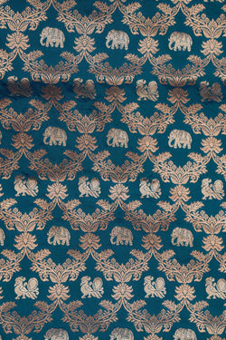 Image of Banarasi Katan Silk Blue Saree