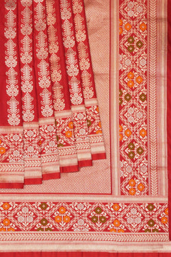 Image of Banarasi Katan Silk Red Saree