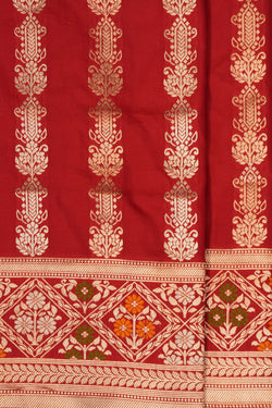 Image of Banarasi Katan Silk Red Saree