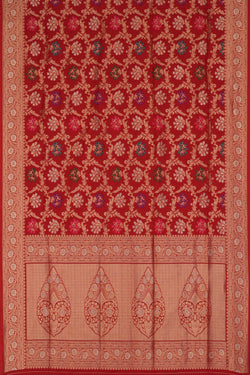 Image of Banarasi Katan Silk Red Saree