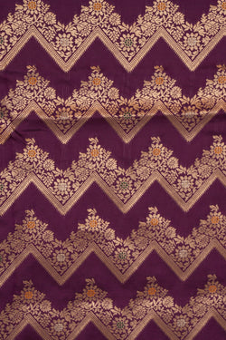 Image of Banarasi Katan Silk Violet Saree