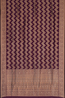 Image of Banarasi Katan Silk Violet Saree