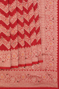 Image of Banarasi Katan Silk Red Saree