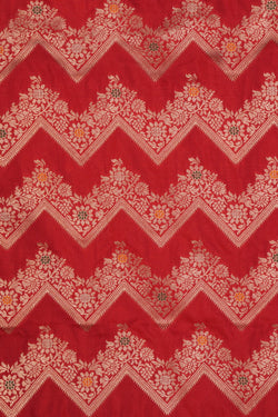 Image of Banarasi Katan Silk Red Saree