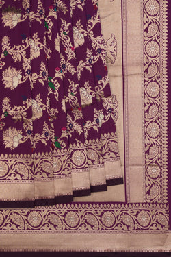 Image of Banarasi Katan Silk Purple Saree